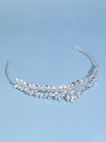 A Handmade Rhinestone Soft Headband Crown, Suitable For Elegant Hair Accessories Such As Weddings, Daily Life, And Parties - Silver - View 6
