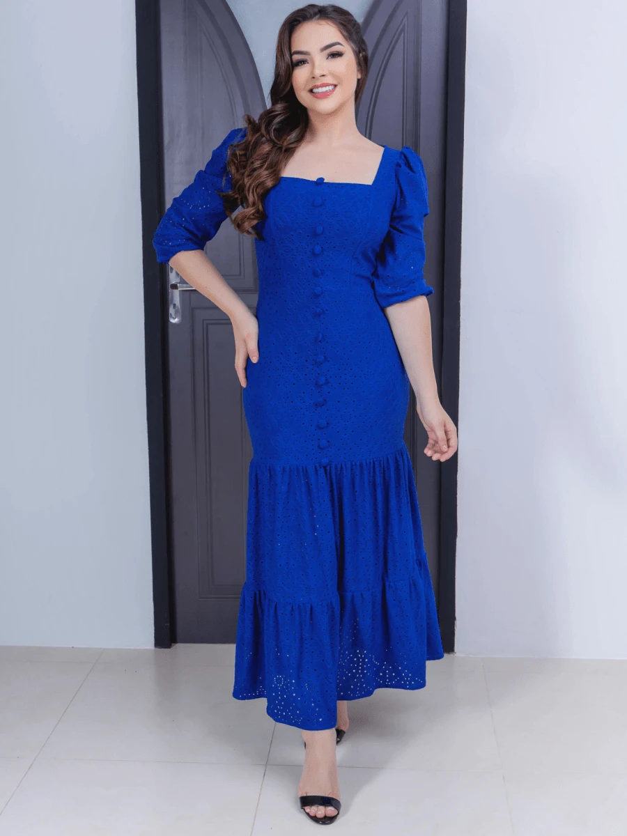 Women Dresses - 寶藍色 - 查看 1