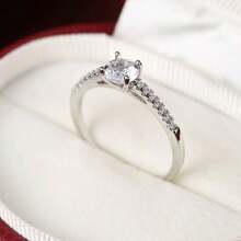 1入2024年新款韓國風格簡潔優雅戒指,閃亮適合訂婚、婚禮和裝飾用珠寶 - 戒指 - 查看 101