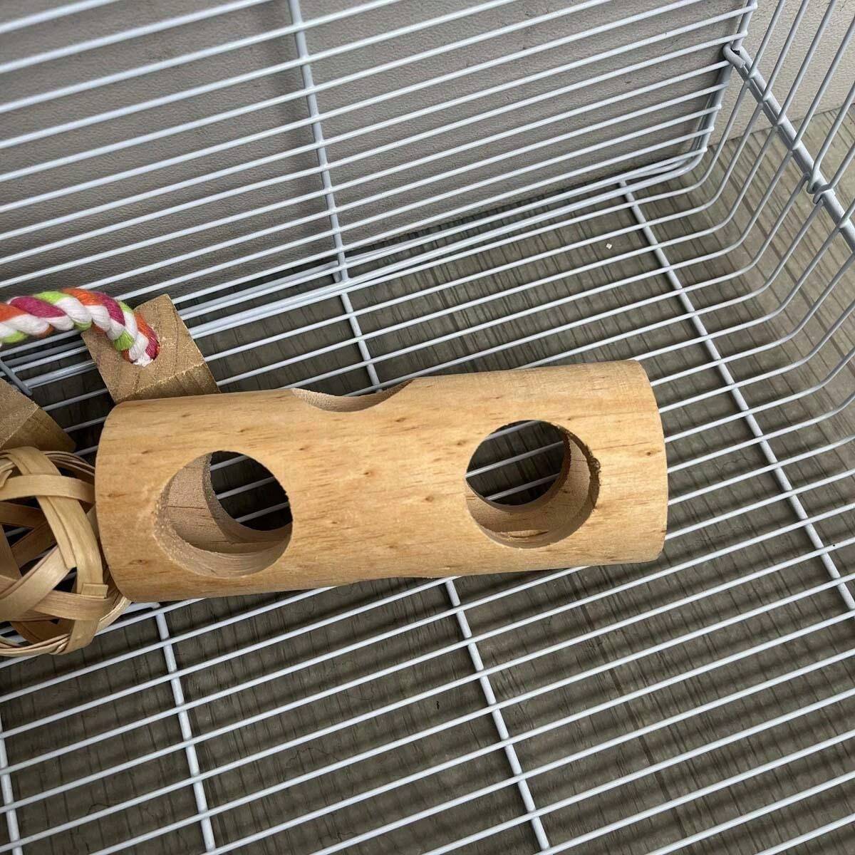 Wooden Hamster Tree Trunk Tunnel And Maze Cage Decor For Entertainment ...