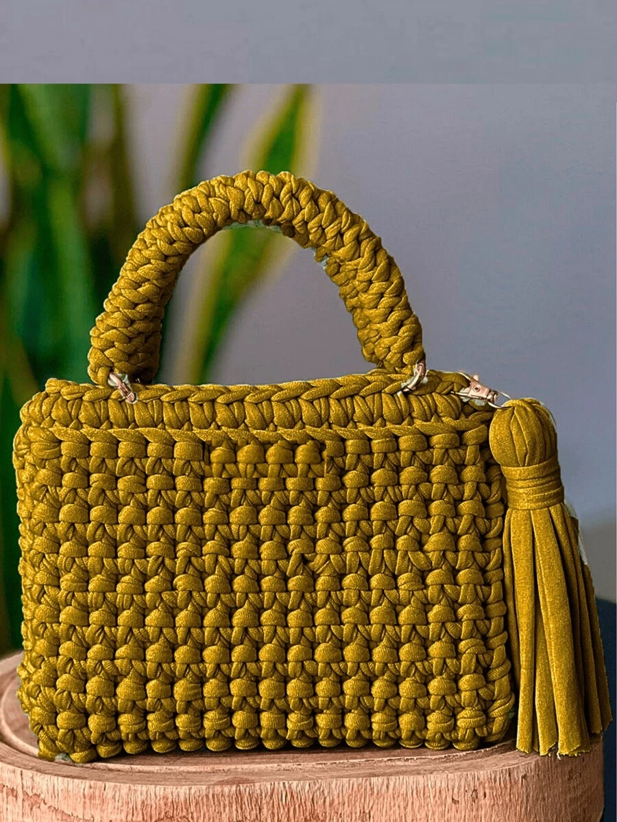 Women Tote Bags - Mustard Yellow - View 1