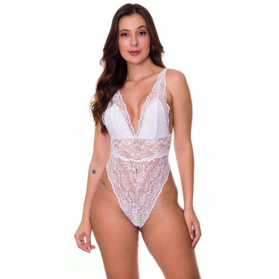 Women Sexy Bodysuits - 白色 - 查看 1