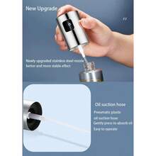 1入組玻璃噴霧瓶,壓噴式油罐,燒烤噴霧瓶,廚房醬料醋調味瓶,輕食油控瓶 - 銀色 - 查看 3