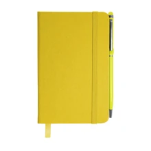 PromoClick Mini libreta de 80 hojas con boligrafo touch - Amarillo - Ver 3