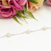 Pulseira Perola Natural Agua Doce Prata Legitima 925 - Prata - Visão 2