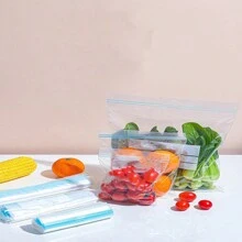 Bolsas transparentes con cierre hermético y resistentes, bolsas de almacenamiento de alimentos a prueba de aire para refrigerador/congelador - transparente - Ver 2