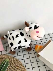 奶牛设计新奇斜挎包，最佳搞笑新奇玩意儿，礼物 - 黑與白 - 查看 4