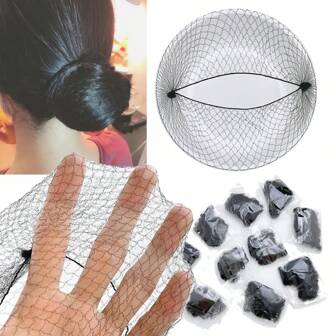 20Pcs/Lot 30-60cm Nylon Hairnets Invisible Soft Elastic Lines Hair Net For Women Wigs Dancing Grade Test Profession Bun Styling Hair Ties Ponytail Holders Hair Elastics Hair Rubber Bands Scrunchies Hair Rope Elastic Hair Tie