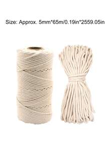 65m/2m 5mm 米色花边绳 绳子 线 手工编织工艺品用品 DIY 编织扭绳 派对家居装饰 - 米色 - 查看 2