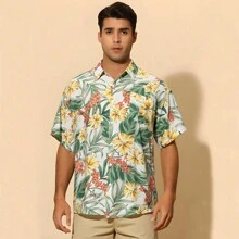 Hawaiian Shirts For Men, Hawaiian Shirts For Men, Summer Vacation, Casual Hawaiian Shirts With Buttons For Men, Men's Hawaiian Shirt Short Sleeve With Buttons Tropical Shirts Vacation Casual Top, Hawaiian Shirt Men's Short Sleeve Summer Colors Hawaiian Shirt Printed With Palm Trees Flowers Casual Beach Hawaiian Shirts - Yellow - View 3
