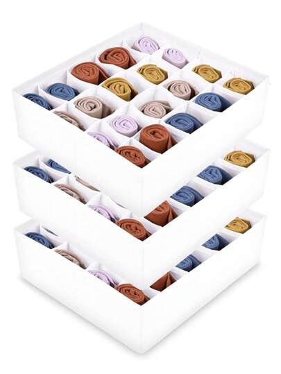 1pc White Underwear Sock Drawer Organizer 1-Pack, Dispenser Underwear Organizer 20 Compartment Fabric Dresser Drawer Organizer Storage Box Socks, Underwear, Handkerchiefs, Ties Decorations Decor Festival Decor Room Decor Home Decor Decor Bedroom Decor Dress Pants Shoes Jeans Boots Skirtbedroom,Organizer,Organiser,Home Storage,White T Shirt Women,Black Pants Women,Ladies Winter Clothes,Dress,Winter Clothes For Ladies,Elegant Woman Dresses,White Shirt For Ladies,Long Sleeve,White Jumpsuit For Women,Spring Dresses For Women,Spring Outfits For Women,Spring,Spring Clothes,Minimalist,Summer Tops