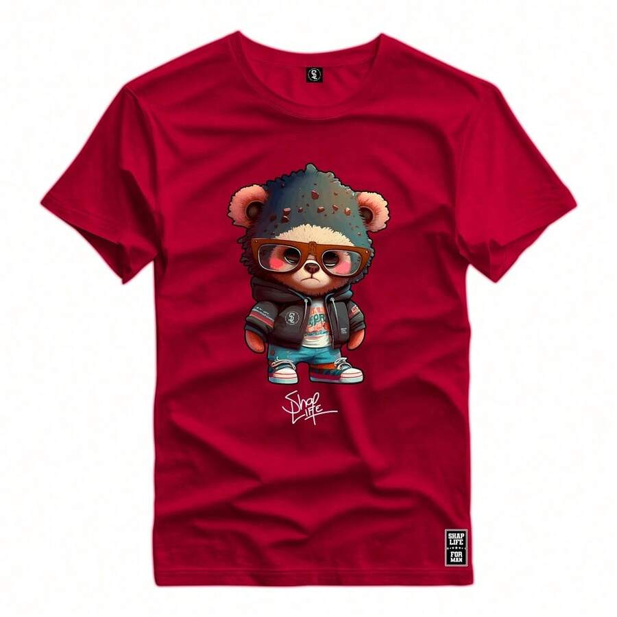 Men T-Shirts - 紫紅色 - 查看 1