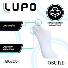 Kit 6 Pares Meias Lupo Original Sapatilha Algodão Masculino Feminina Cano Curto Baixo Soquete Academia 3170 - Branco - Visão 3