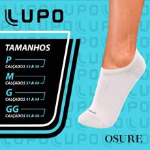 Kit 6 Pares Meias Lupo Original Sapatilha Algodão Masculino Feminina Cano Curto Baixo Soquete Academia 3170 - Branco - Visão 4