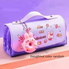 علبة قلم بتصميم دونات كبيرة السعة قابلة للفصل للطلاب في المدارس الابتدائية كوسيلة لتخفيف التوتر، من الضروريات الرجوع للمدرسة، هدية إبداعية للاحتفال باليوم الوطني والميلاد والعيد