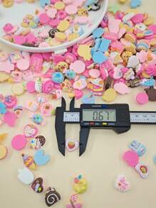 50pcs Randomly Shipped Cartoon Miniature Sweet Food Style Diy Jewelry Accessories For Daily Handcraft Use Summer, School