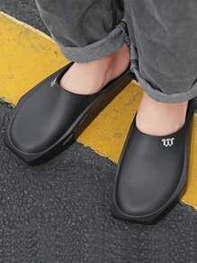 Men's Thick Bottom & Flat Heels Simple Slip-On Sports Sandals, Fashionable Slippers
