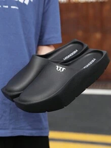 Men's Thick Bottom & Flat Heels Simple Slip-On Sports Sandals, Fashionable Slippers