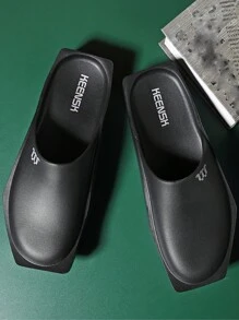Men's Thick Bottom & Flat Heels Simple Slip-On Sports Sandals, Fashionable Slippers