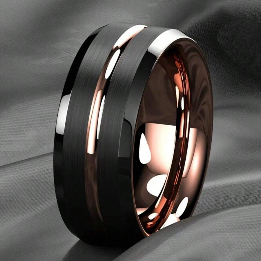 8mm) Unisex Or Men's Stainless Steel Wedding Ring. The Best Holiday Gift Ring For Favorite People