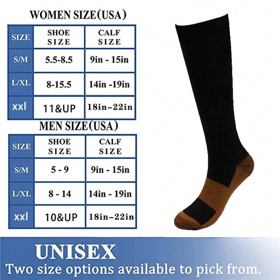 3 Pairs Pure Comfortable Compression Socks For Nurses, Running, Hiking