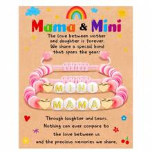 Mother Mom Daughter Heart Bracelets Cute Mommy And Me Bracelets Set For 2, First Day Of School Bracelets Mommy And Me Back To School Bracelets Mama Mini Bracelets Christmas Jewelry Gifts For Girls Valentines