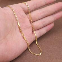 1pc High-End French Style Necklace, 18K Gold Plated Copper Car Flower & Meteor Pendant, 3mm Width Chain, 16-30inches Length, For Women & Men Daily Wear, Parties, Weddings, And Gifts