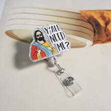 1入新款鬆散壓克力卡通動物彩虹字母袋飾,護士/醫生/教師可調名牌,男女上班族適用的方便且有吸引力的配件 - 彩色 - 查看 4