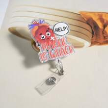 1入新款鬆散壓克力卡通動物彩虹字母袋飾,護士/醫生/教師可調名牌,男女上班族適用的方便且有吸引力的配件 - 彩色 - 查看 3