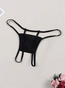 Dames Zwarte Sexy Ademende Naadloze Bloemenprint G-String Slipjes