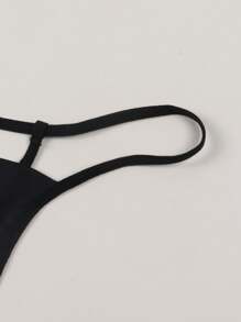 Dames Zwarte Sexy Ademende Naadloze Bloemenprint G-String Slipjes