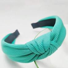 1pc Ladies" Solid Color Candy-Colored Waffle Fashionable Hairband With Knot Design, Simple Hair Accessory For Festivals And Daily Wear,Hairband,Hair Hoop Headbands