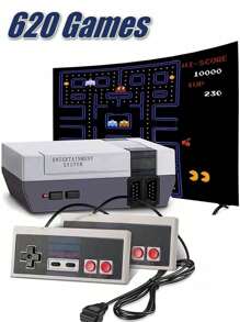 Consola de juegos retro el clásico sistema de mini videojuegos incorpora 620 juegos en la consola de televisión FC nes de 8 dígitos para adultos y niños - Gris - Ver 1
