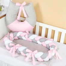 Almofada Amamentação Com Ninho Redutor de Berço Trança Mini Berço Protetor