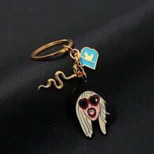 1pc TS Singer Character Keychain, Cute Tay Car Keychain, Student Bag Pendant, Gift - Multicolor - View 8