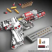 A Toy Pistol With Evil Spirit Knight Printed Skin That Can Simulate Manual Shell Throwing And Shooting, Using Sponge Soft Bullets For Firing, Outdoor Toy - Multicolor - View 8