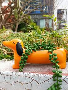 New Cross-Border Dachshund Dog Flower Pot Ornament Resin Craft Outdoor Garden Landscape Plant Pot Decoration - Dachshund Dog Flower Pot a - View 5
