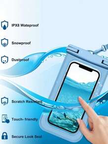 1pc Random Color Waterproof Phone Pouch With Touchscreen Function, Ideal For Swimming, Water Parks, And Rafting; A Professional Protective Case And Storage Bag For Your Phone