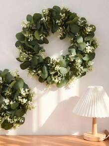 1 pièce Couronne d'eucalyptus artificielle, fleurs factices à la touche réelle avec tiges de haute qualité résistantes à l'oxydation pour arrangement de mariage, bouquet de mariée, centre de table, jardin, cour, mariage, anniversaire, décoration de douche, décoration de chambre esthétique, décoration de la maison, Saint-Valentin, cadeau