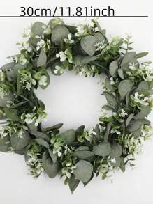1 pièce Couronne d'eucalyptus artificielle, fleurs factices à la touche réelle avec tiges de haute qualité résistantes à l'oxydation pour arrangement de mariage, bouquet de mariée, centre de table, jardin, cour, mariage, anniversaire, décoration de douche, décoration de chambre esthétique, décoration de la maison, Saint-Valentin, cadeau