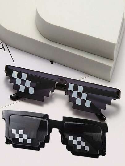 نظارات موزاييك لحزب استوديو التصوير الفوتوغرافي ,نظارات شمسية بيكسلية مضحكة لحفلات الزفاف , أصدقاء العريس