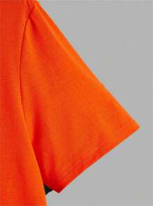 Hombres Camiseta con estampado de dibujos animados - Naranja - Ver 4