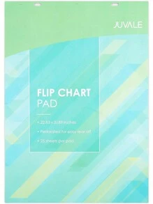 Paper Junkie 6-Pack Easel Pad, 25 Sheets Each, 2-Hole For Hanging, 100 GSM Flip Chart Paper, 31.9" X 22.85"