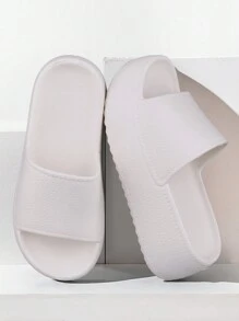 Women's Platform Thick-Soled Sandals,Fashionable And Comfortable Wedge Slide Sandals,Beach Slippers,White - White - View 3