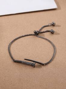 1入款彈性閃爍鑽石裝飾女款日常手鍊 - 金黃色 - 查看 9