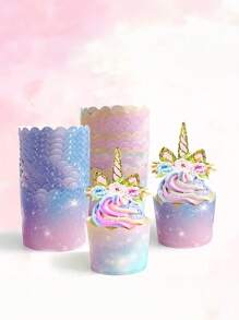 25 chiếc Giấy gói bánh cupcake thiết kế bầu trời đầy sao, Giấy lót nướng bánh cupcake, Hộp bánh nướng nhỏ, Hộp đựng bánh nướng nhỏ, Đĩa tiệc, Dụng cụ trang trí bánh, Hộp đựng trang trí tiệc sinh nhật. Túi quà tiệc cưới - Nhiều màu - Xem 12