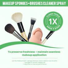 Vaneria彩妝刷和海綿清潔噴霧45ml,隨身攜帶的液體彩妝清潔劑,專業快速補充,能去除所有彩妝,污垢和油脂痕跡。 - 粉色 - 查看 8