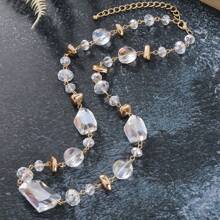 BOCAR 1pc Bohemian Crystal 9-Shaped Link Chain Colored Gold Coated Necklace For Women's Daily Wear, Party, Holiday - Multicolor - View 14