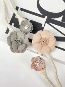 1pc Creative Flower And Branch Curtain Tieback, Handmade Window Curtain Tie For Home Decor - Blue - View 6