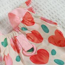 1件適用於小型犬和中型犬的寵物衣服,泰迪,比熊,迷你雪納瑞,心形印花無袖南瓜裙,適用於戶外活動。 - 紅色 - 查看 10